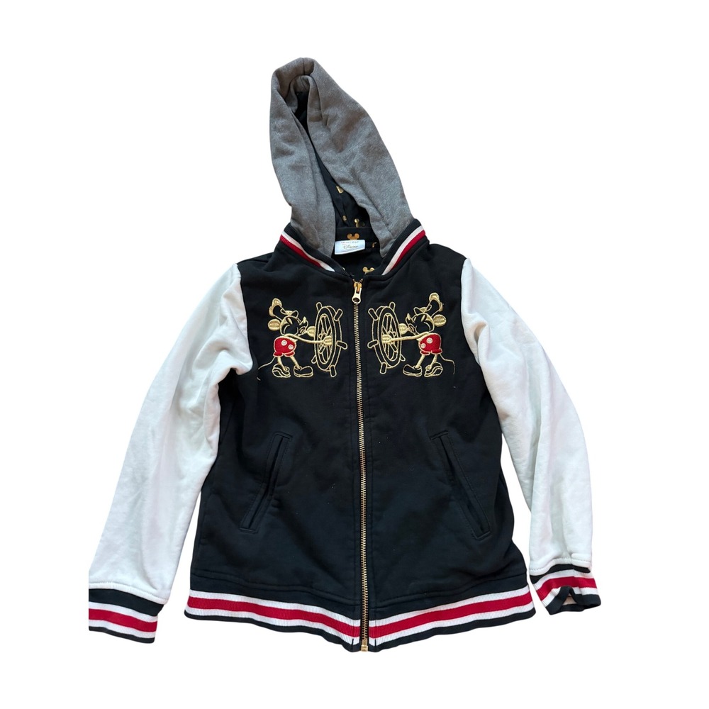 Hanna Andersson Disney Mickey Mouse Steamboat Willie Varsity‎ Hoodie Jacket 6-7